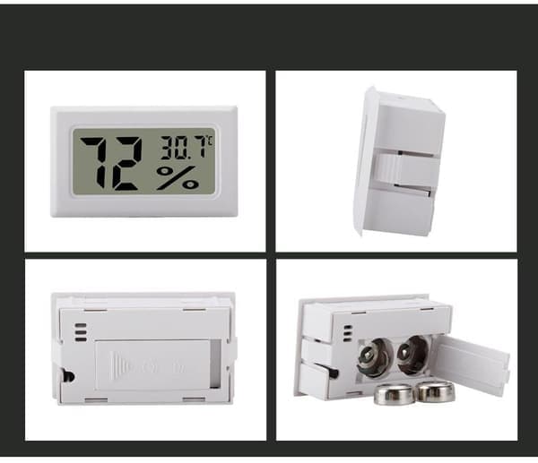 Mini LCD-kosteusmittari / lämpömittari valkoinen 2 kpl