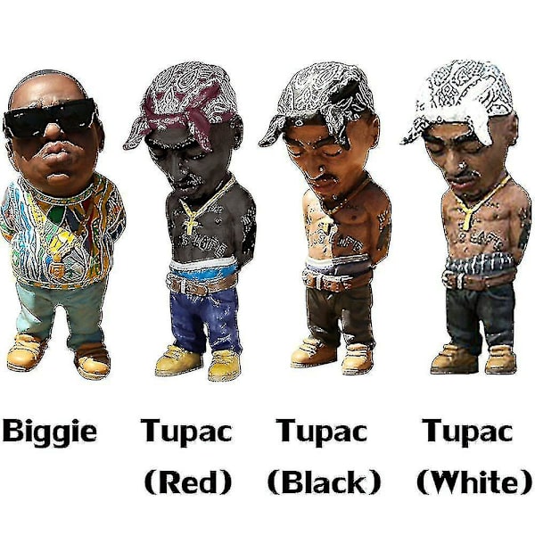 Handgjord Legend Minnesmärke Staty Skulpturer Modell Harts Prydnader Skrivbord Heminredning Present Tupac Red