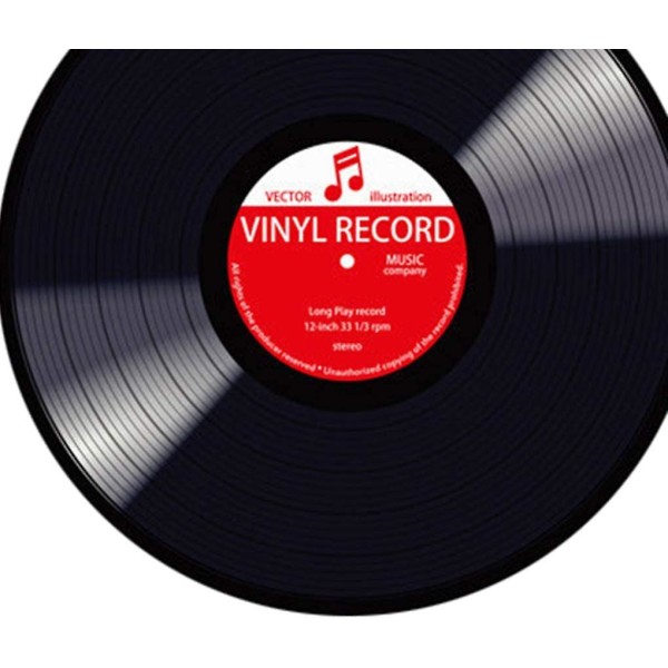 Vinyl Record Design Rund Golvmatta 60/80 / 100cm Vardagsrum Sovrum Kök Golvmatta