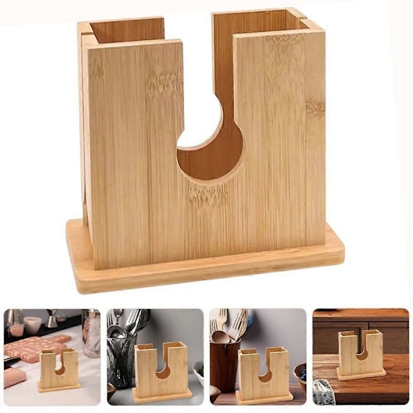 Bagelholder i tre, Bagelkutter i tre, Sklisikker brødkutter for store bagels, engelsk M