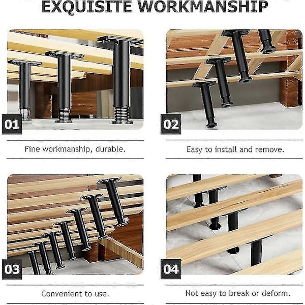 4stk Sängstödsram Justerbart Ställ Justerbar Metallsängram Soffstöd Justerbart Sängstöd Sänghöjare Justerbara Sängram Ben Sängben