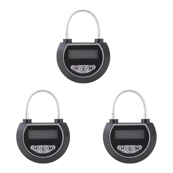 3X Elektronisk Tidslås Timer Låsbeholder Multifunktionel Tidslåsbeholder til Legetøj Sort {F3} Sort