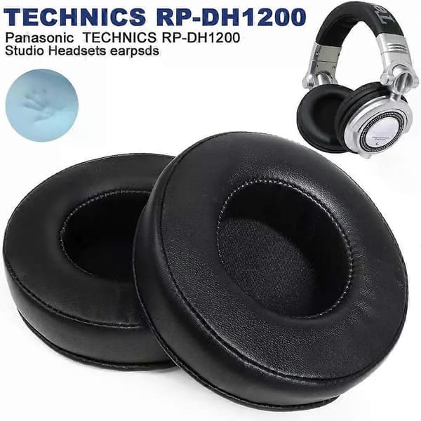 FSW Øreputer for Panasonic TECHNICS RP-DH1200 erstatning Øreputer hodetelefoner Mesh stoff Memory Covers Svamp Mykt Protein B