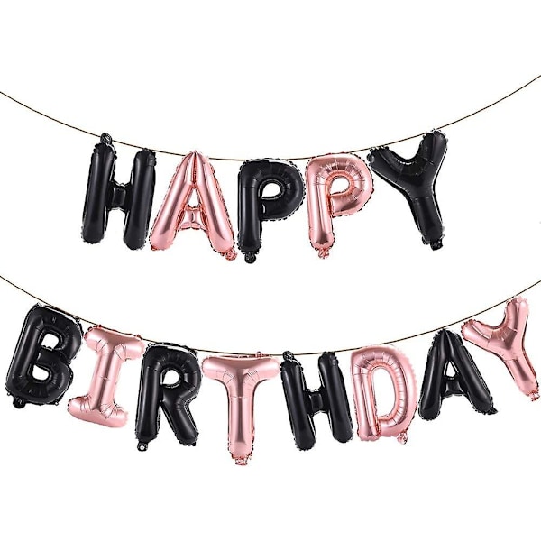 Alyly Happy Birthday Balloons Banner 16 Inch Hanging Birthday Balloons 3d Silver Foil Letter Balloons For Kids And Adults Birthday Party Decorations S