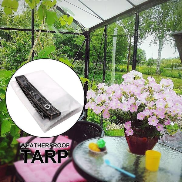 Vedenpitävä kirkas PVC-pressu, raskas läpinäkyvä pressu terassin maapeitteeksi 150*150cm