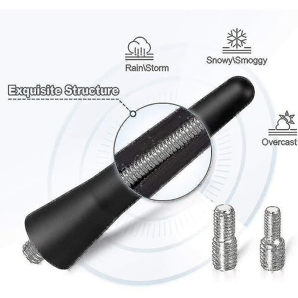 Auto-FM-DAB-antenne Autoradioantenne 6,5 cm Kort Mini-bilantenne med kraftig FM/AM/DAB-e