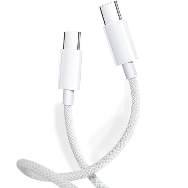 2m USB C til C kabel, 2-pak hvid hvid White