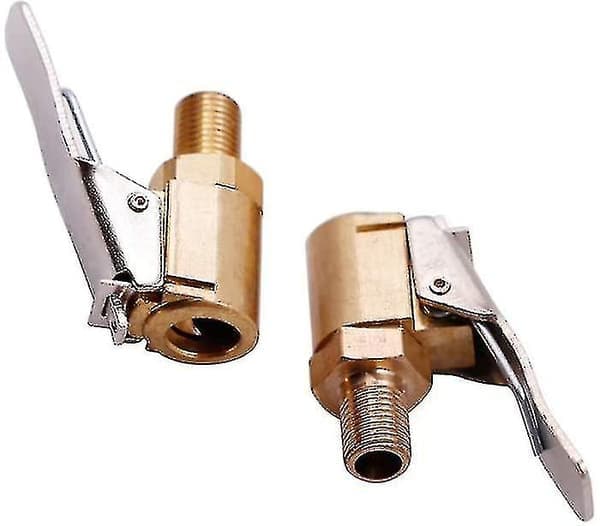 2-delt bildækventiladapter, 8 mm pumpedyse messing oppustningsventil klemmeadapter
