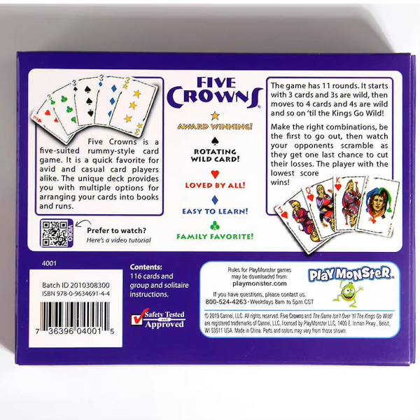 Five Crowns Card Game Classic Fun Family Party Rummy Style Poker Board Play Games