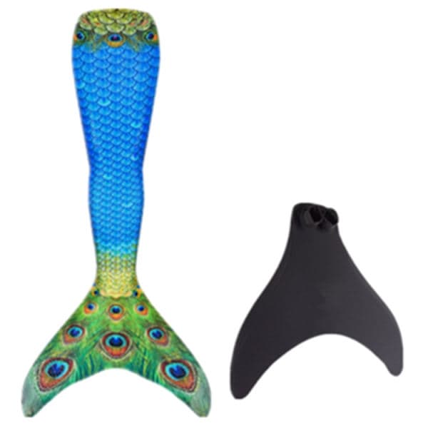 Hållbar sjöjungfrufena för barn för simning, monofena ingår Peacock