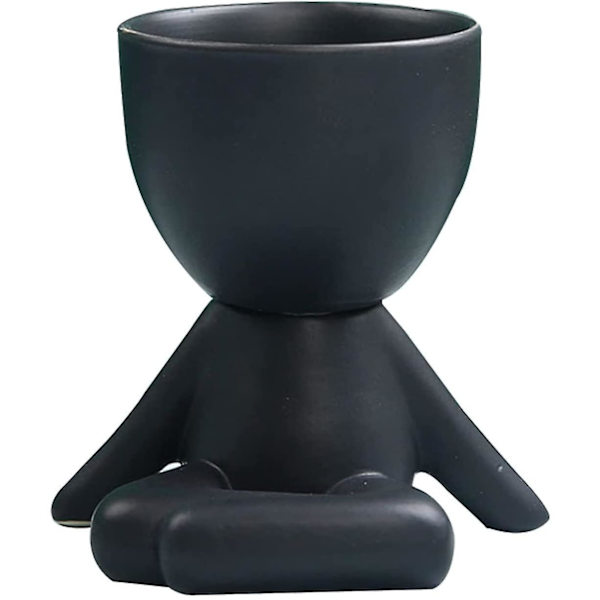 Mini-familie Blomsterpot Menneskeform Keramisk Desktop Planter Beholder Til Sukkulenter Style2