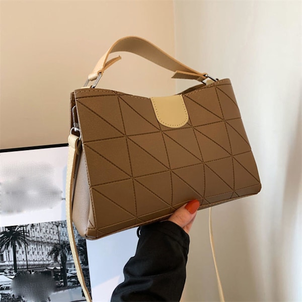Dam Crossbody Axelväska Enkla Handväskor Med Dragkedja Innerficka Khaki