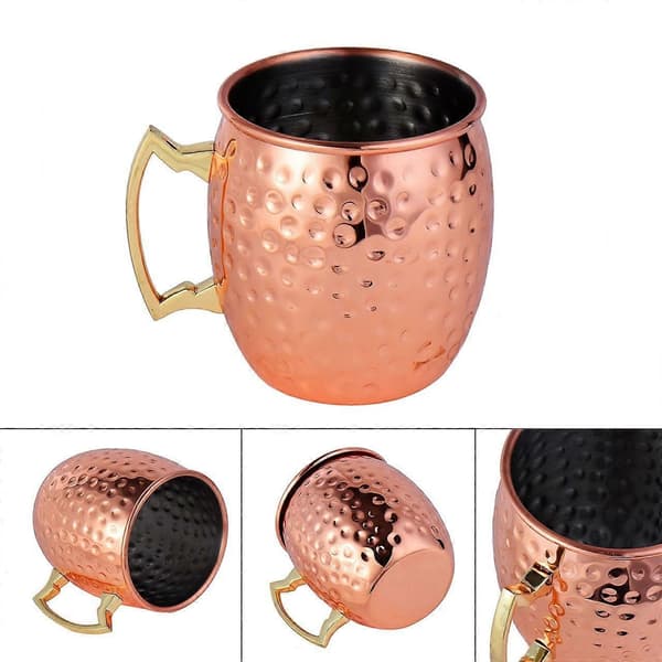 Moscow Mule Kopp Rustfritt Stål Vinkopp Cocktail Drikkekopp 530ml Copper Dot