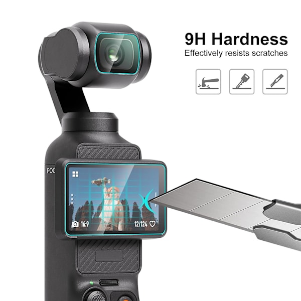 Puluz Härdat glaslins skärmskydd för Dji Osmo Pocket 3