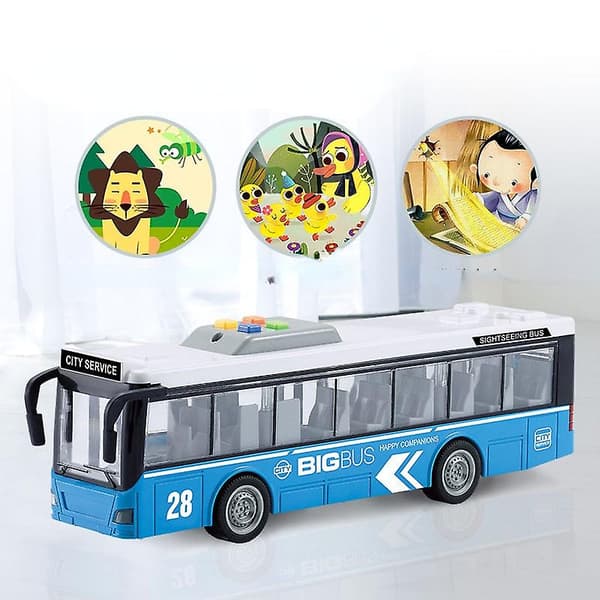 Lekebilmodell Gave Til Barn Kule Stilig Lys Musikk Inersi Buss Buss Simulering Red open bus (916a)