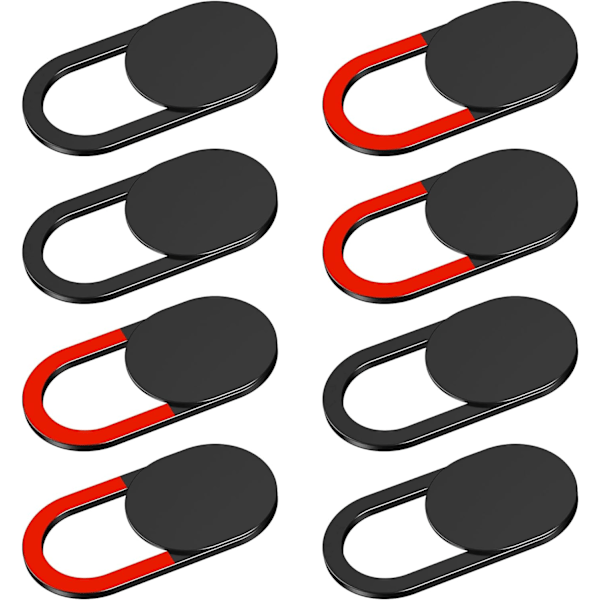 Beskyttelse for bærbar PC-webkamera 8 stk (4 svarte + 4 røde) Webkamerabeskyttelse KIWI d DXGHC