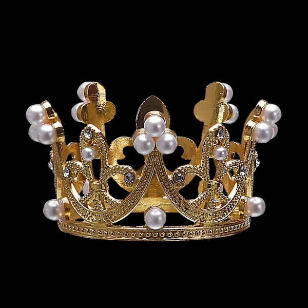 Guld Mini Krone Kage Topper Tiara Små Cupcakes Krone Til Baby Shower Fødselsdag Bryllup Prinsesse Tema Fest Dekorationer