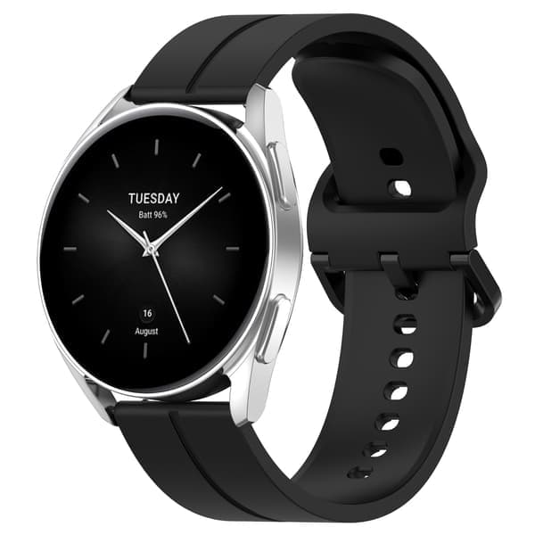 Udskiftningssilikone urrem til Haylou Watch 22mm Sort Sort