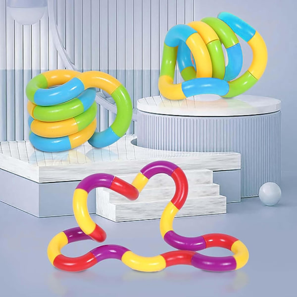 4 kpl Tangle Fidget -lelu, luova hiljainen Fidget -lelu stressiä lievittämään, sormi käsi Tangle -lelu klassinen aisti Fidget Twist -lelu