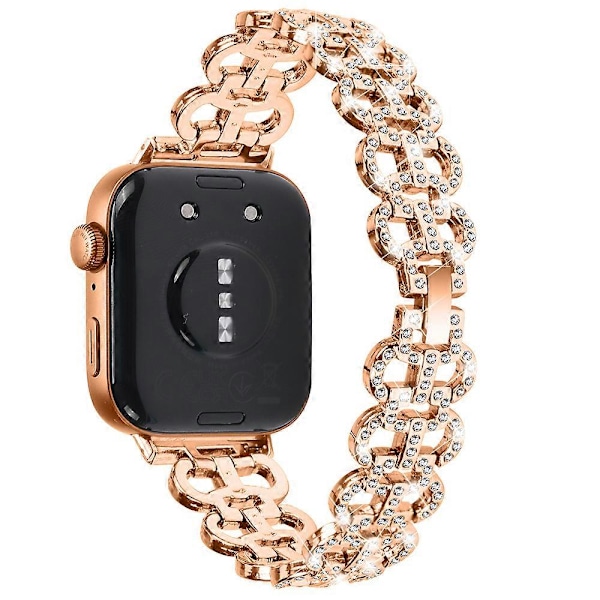 Metal urrem med græskarformede rhinsten til Huawei Watch Fit 3 Rose Gold