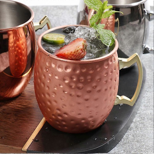 Moscow Mule Koppar Kopp Rostfritt Stål Vinkopp Cocktail Drickkoppar 530ml Silver