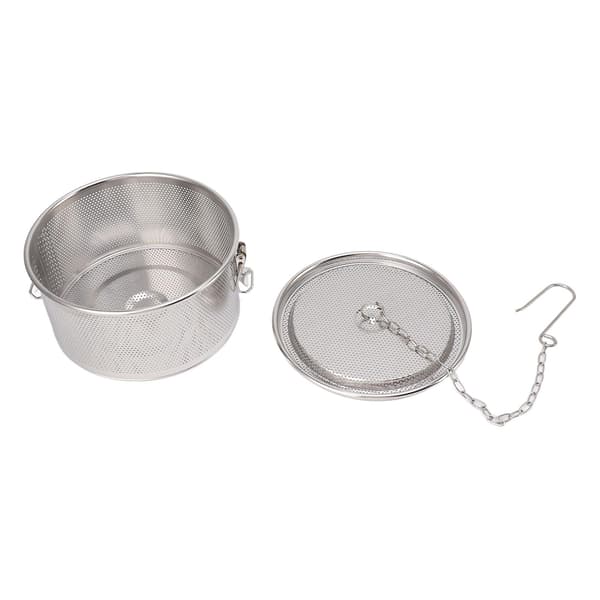 Krydderis sil med hengekjetting, rustfritt stål, te-kuler, filter, suppekrydder, separasjonskurv, diameter 18cm