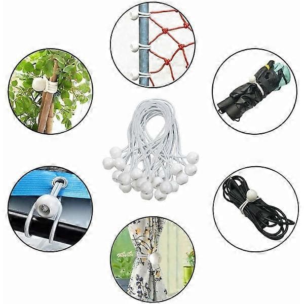 Elastisk strammer, elastisk bungee-snor, 30 stk. presenning