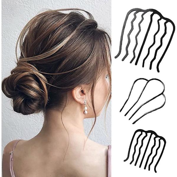 Kryc hårklemme hårnål bolle chignon pin hårgaffel franske hårnåle 4 prong hårpind bolle hårholder tilbehør til kvinder og piger