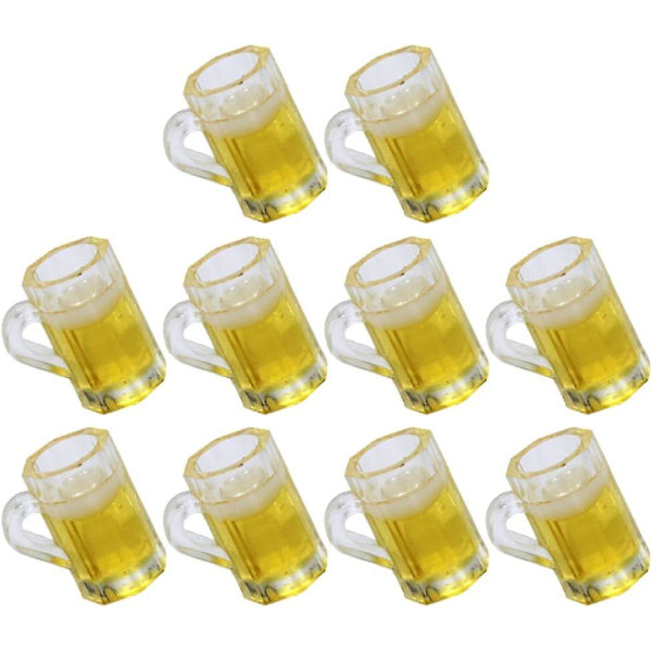 10 kpl Mini Olut Muki Laukaus Lasit 1: 12 Pienet Olut Mukit Miniatyyri Olut Maku Lasit Leikkimiseen Leikki Lelut Oppiminen Koulutus Lelut Nukkekoti Koristelu