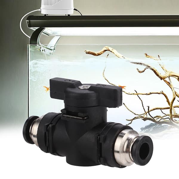 2-veis akvarium luftstrømkontroll CO2-regulator manuell på/av-bryterventil for 6 mm rør