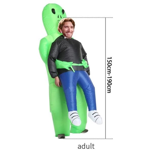 Oppusteligt Kostume - Alien - Voksen - Polyester - 150-190 cm - Grøn