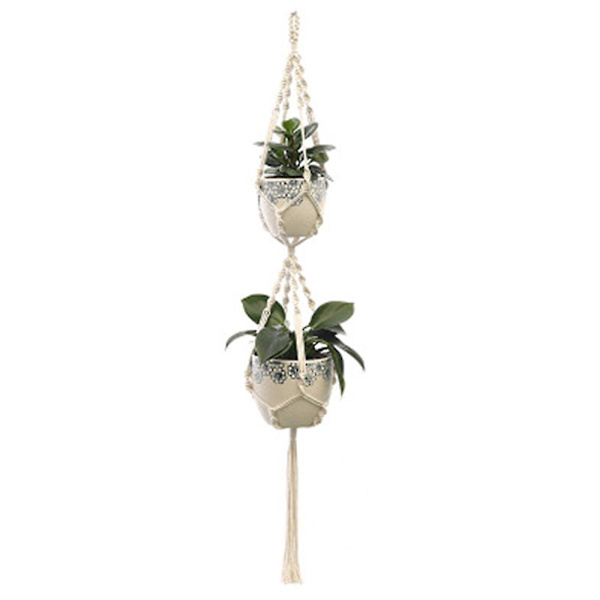 2 st Macrame växt hängare inomhus utomhus hängande planteringskorg