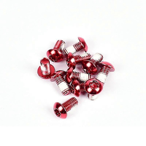 12 st Mtb Cykel - Skivskruv Ycle M5x10mm Skivbroms Rotorbultar T25 Red