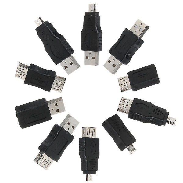 10 stk Mini Converter Usb Hanne Til Hunne Micro Usb Connector Extension Adapter