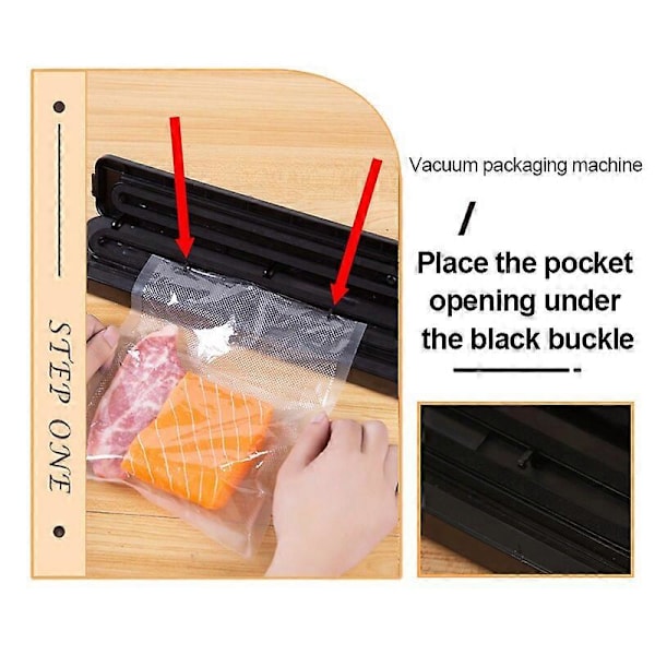 TINTON LIFE 220V/110V Vakuumforsegler Pakkemaskine med Gratis 10 stk Vakuumposer Husholdnings Sort Mad Vakuumforsegler EU Plug