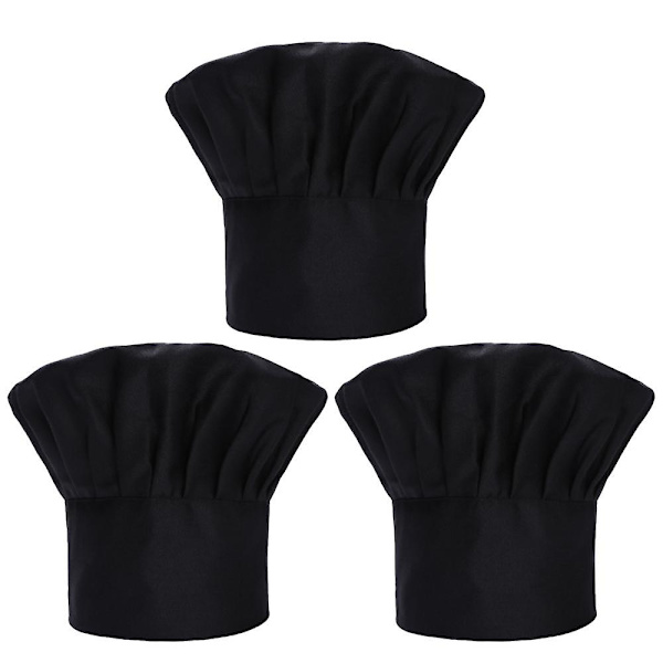 Set med 3-pack kockmössa för vuxna, justerbar elastisk kockmössa för kök, matlagning