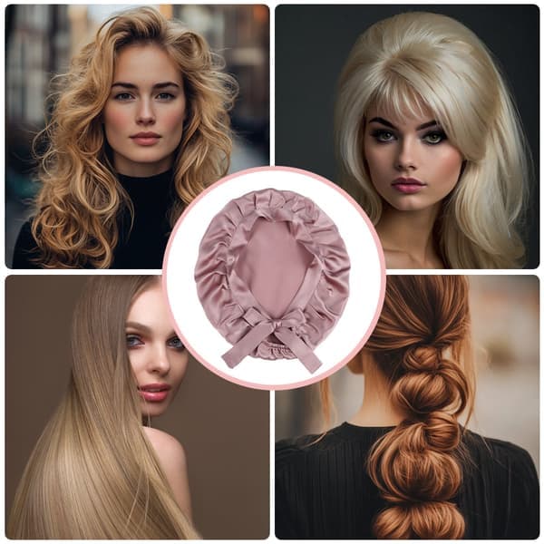Sovehætte nattehue silke Pink Pink Pink