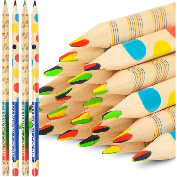 30 delar regnbågsfärgade pennor för barn, 4 i 1 färgpennor, regnbågspenna för barn, multi penna, roliga pennor