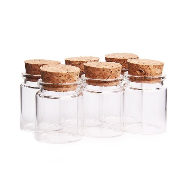 6 st 50 ml 47 mm x 50 mm små glasflaskor med korkproppar små förvaringsburkar för kryddor bröllopsdekorationer