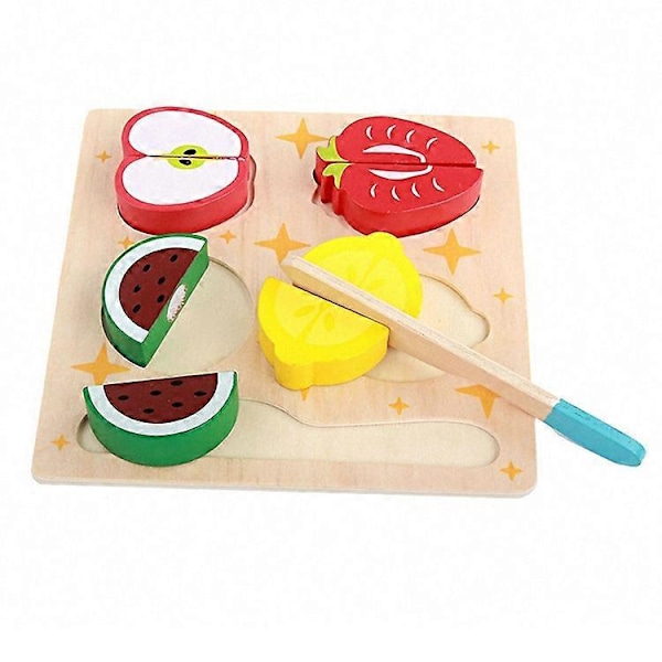 Barn Trä Skär Frukt och Grönsaker Pedagogiska Leksaker Kök Låtsaslek Matlagnings Pedagogiska Leksaker Pastry