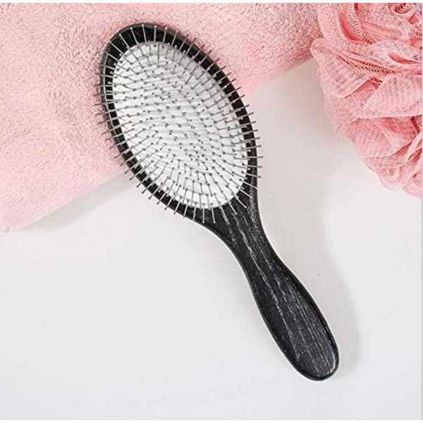 Paddle Detangler Brush - Hårbørste med metallbørster for kvinner/menn/barn som løsner og masserer, antistatisk, best for alle hårtyper