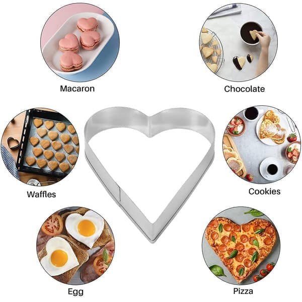 5 deler hjerteformet kakeformsett Valentinsdag kakeform rustfritt stål hjerteform Valenti