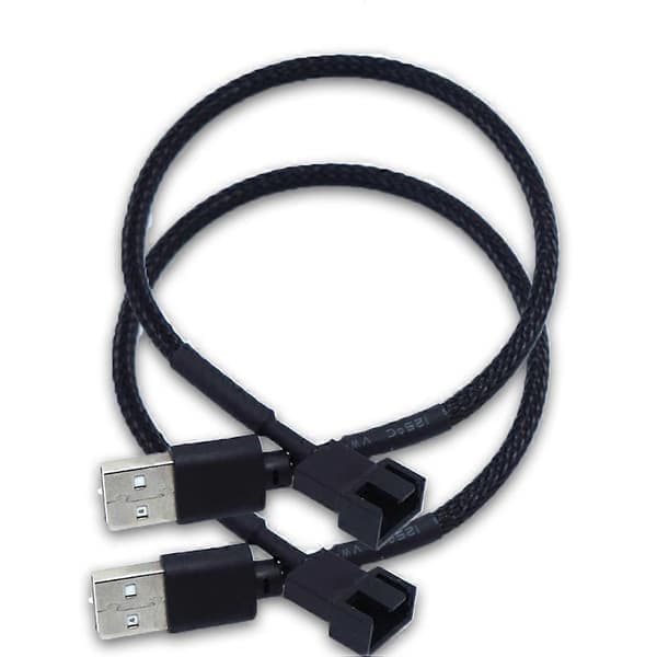3 stk. USB til 4-bens blæseradapterkabler 4-bens computer PC blæser strømkabelstikadapter (sort)
