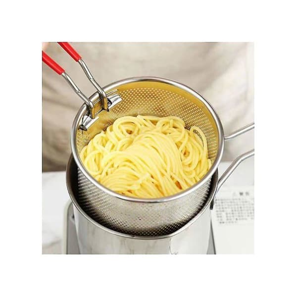 Friteuse i rustfritt stål for tempura, pommes frites, kylling, etc. med sil