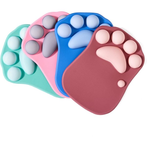 Cat Paw musemåtte, musemåtte med håndledsstøtte, silikone gel musemåtte, sød musemåtte, til hjemmet/kontoret/spil, musemåtte Pink & Grå