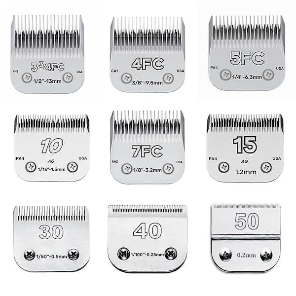 3F 4F 5F 7F 9# 10# 30# 40# 50# Profesjonelt Pet Clipper Blad A5 Blad Passer De Fleste Andis Oster Clippers Pet Clippers Keramisk Blad 4FC-9.5mm