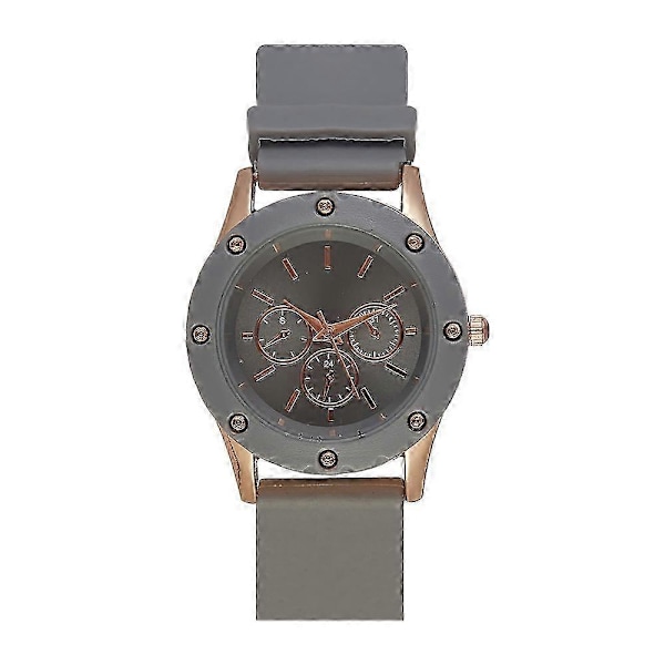 Ny Äkta Vara Damklocka Silikonarmband Kvarts Vattentät Klocka Black