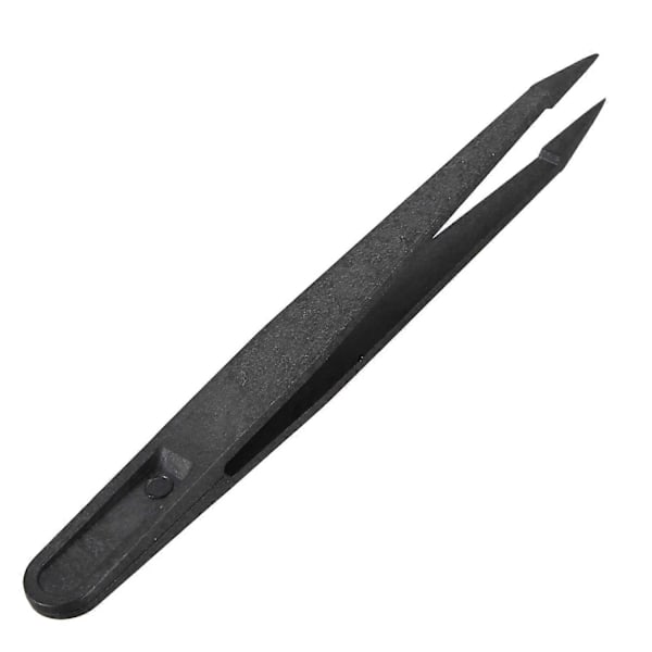 10 kpl Musta muovikärkinen antistaattinen pinsetti 12 cm pituus