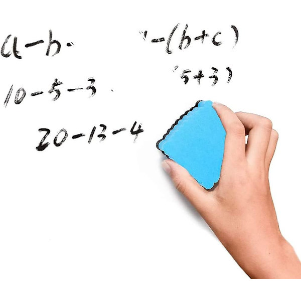 Sæt med 4 whiteboard-svampe, lyseblå, ikke-magnetiske, lille viskelæder, til tør rengøring af dit hvide gulv af markører og penne, flipboard, firkantet, 5x5x2 C