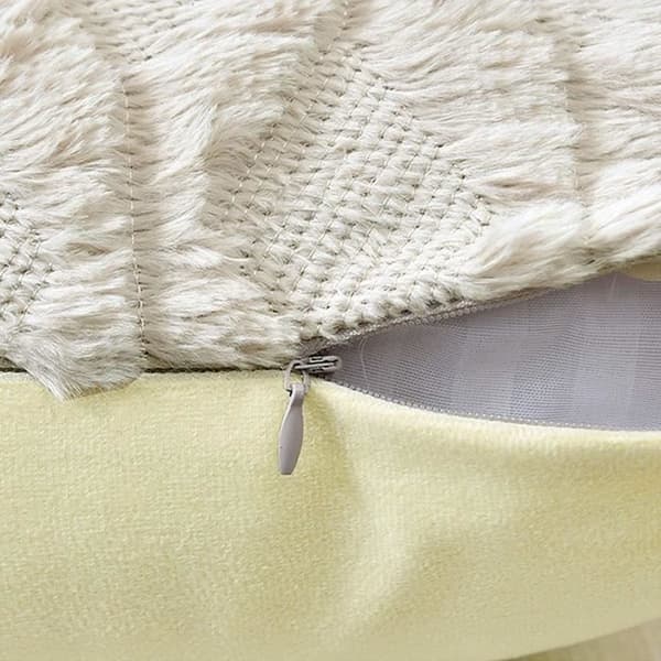 Sæt med 2 pudebetræk 45 x 45 cm Beige – dekorative, bløde og nemme at rengøre
